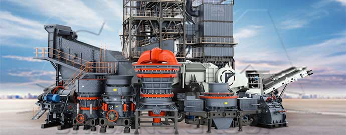 The finished complete stone crusher line