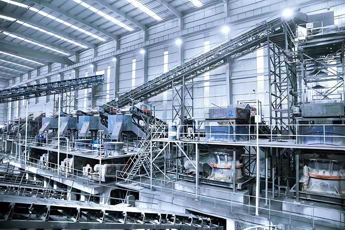 Singal cylinder cone crusher (secondary crushed process) and multi cylinder cone crusher (as third crushed process) used in basalt quarry